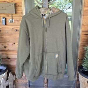 Carhartt Men's Olive Green Realtree Camo Lined Hoodie, XL